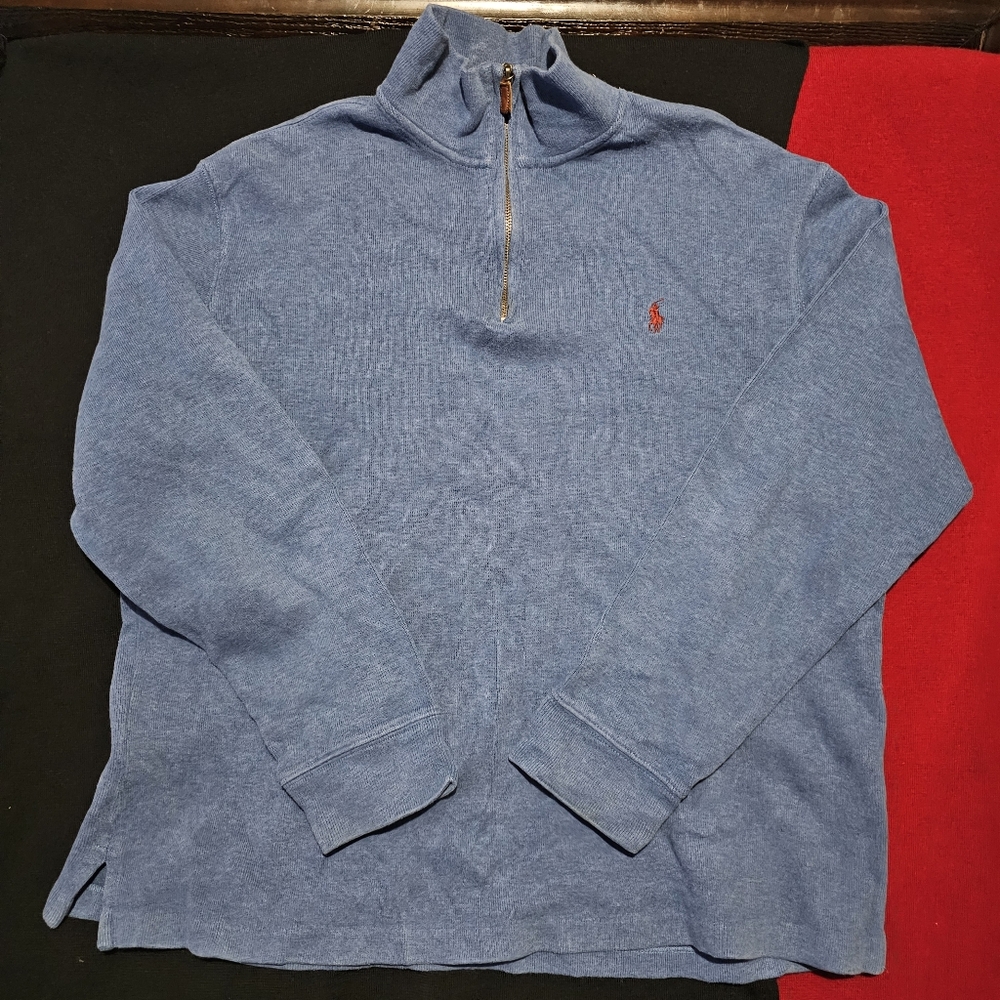 Polo Ralph Lauren Classic Solid 1/4 Zip Pullover Sweater Men’s XLarge Blue
